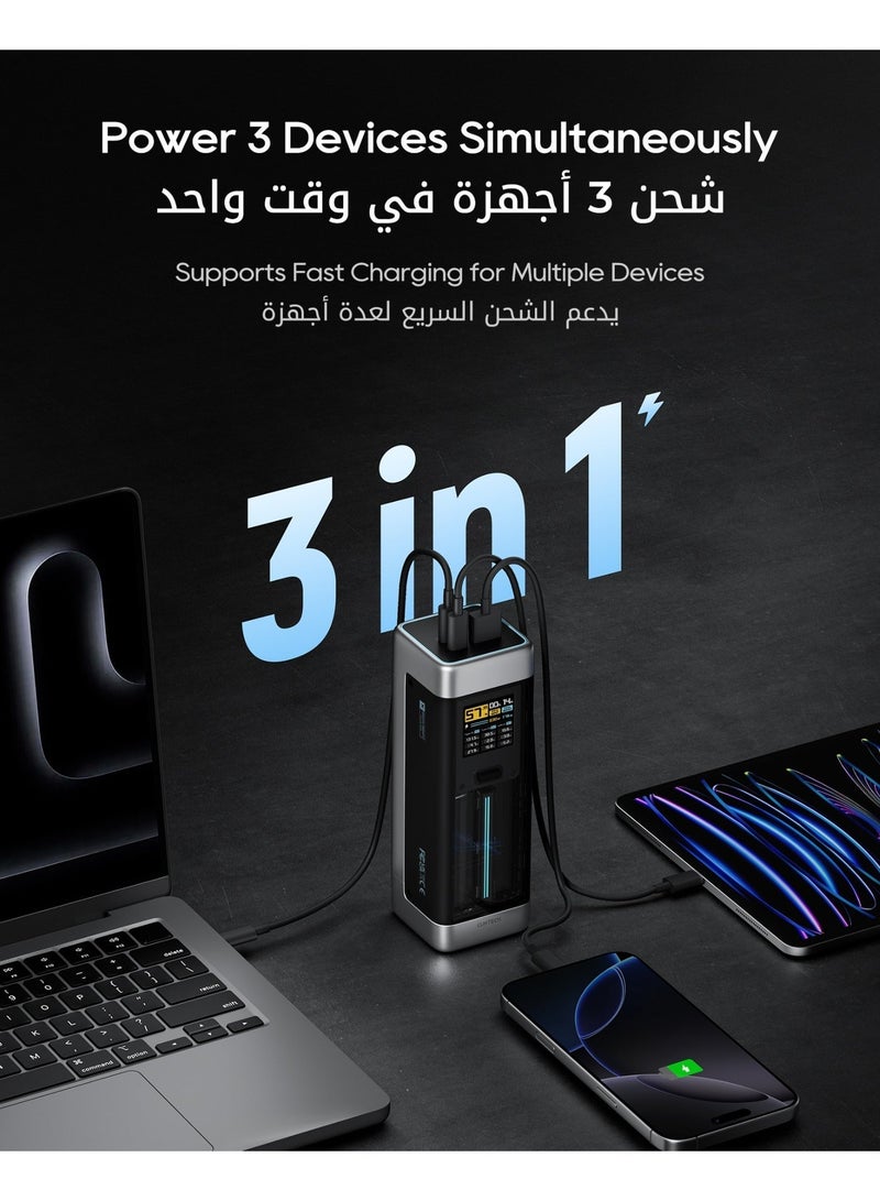 CUKTECH 20 Power Bank, 25,000mAh 210W MAX PD 3.1 Portable Charger for Laptop, Fast Charging for Travel & Gaming, for MacBook Pro, iPhone 17/16, Samsung, Xiaomi, Steam Deck (Flight-Approved) - Image 5